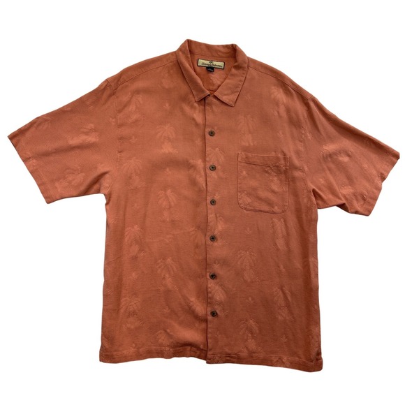 Tommy Bahama Other - Tommy Bahama Silk Shirt Mens XL Coral Palm Tree Button Up Shirt Relax‎